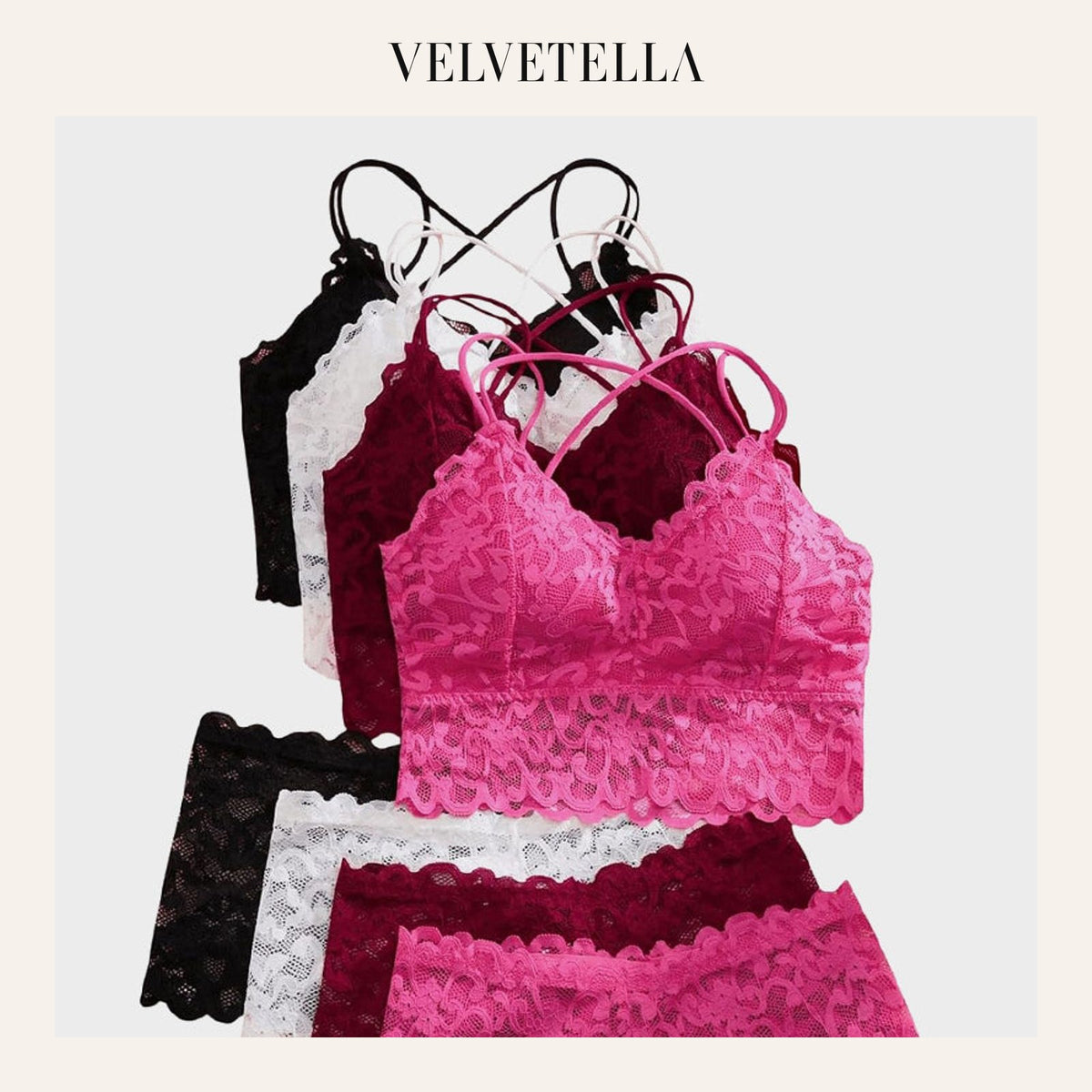 Romantic Lace Bralette & Panty Bundle | Velvetella