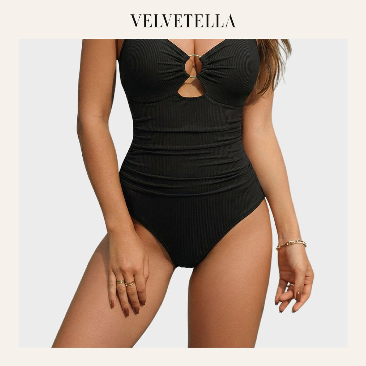 Ruched One-Piece with Tummy-Smoothing Fit | Velvetella