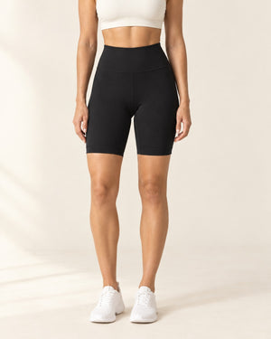 Sculpt Biker Short 6" in Black – front | Velvetella
