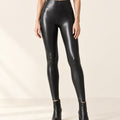 Sculpt Faux Leather Legging in Black – front | Velvetella