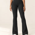 Sculpt Scrunch Flare Pant with Pockets in Black – front | Velvetella