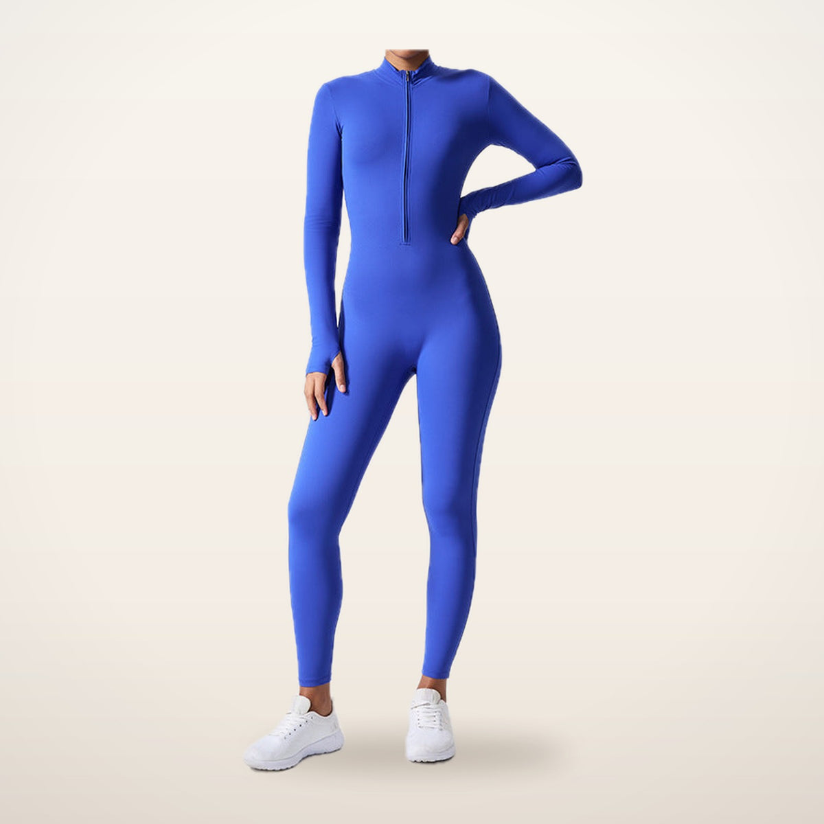 Sculpt Zip Long-Sleeve Jumpsuit | Velvetella