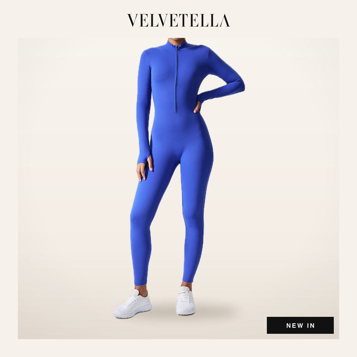Sculpt Zip Long-Sleeve Jumpsuit | Velvetella
