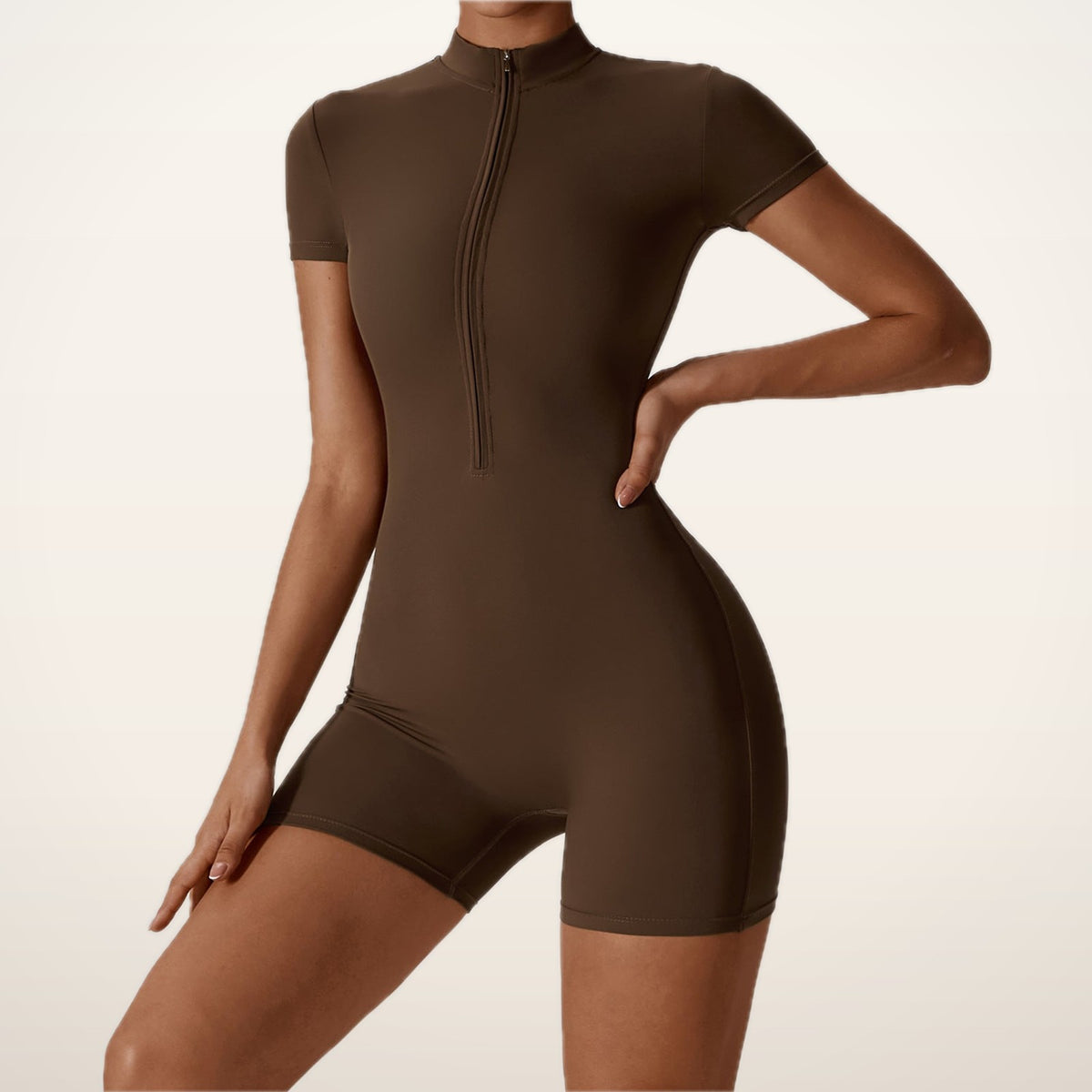 Sculpt Zip Short-Sleeve Jumpsuit | Velvetella