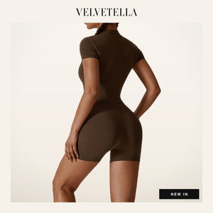 Sculpt Zip Short-Sleeve Jumpsuit | Velvetella