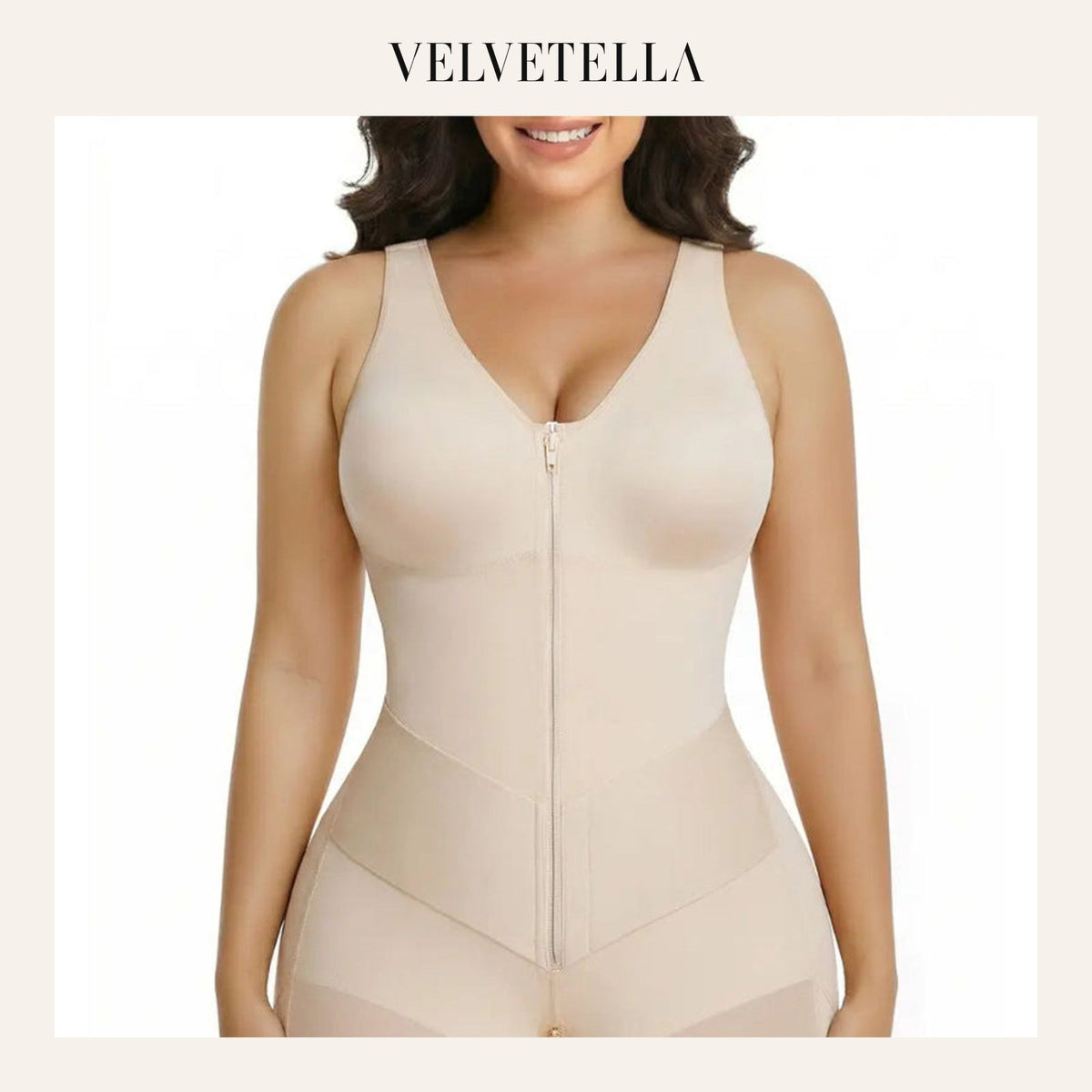 Sculpting Tummy Control Fajas Colombianas for Women Moldeadoras Shapewear with V-shape Sculpting Elastic Band | Velvetella