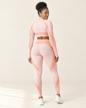 Seamless 3-Piece Set in Peach – back | Velvetella