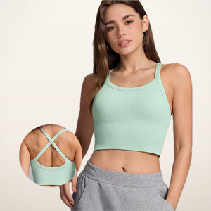 Seamless Cross-Strap Bra Tank | Velvetella