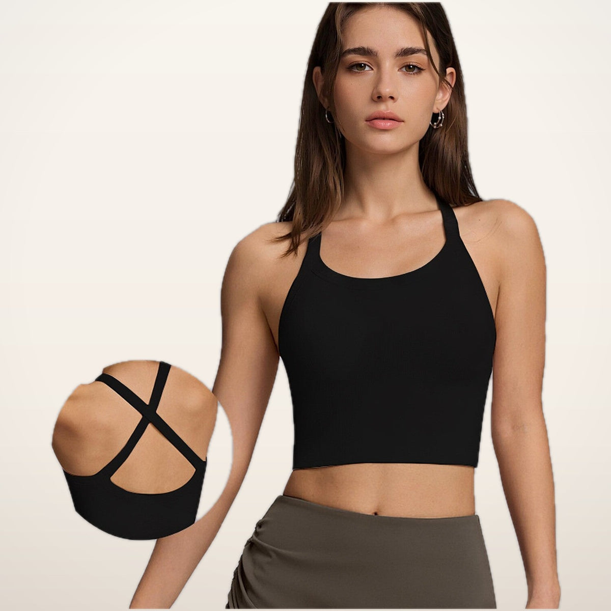 Seamless Cross-Strap Bra Tank | Velvetella
