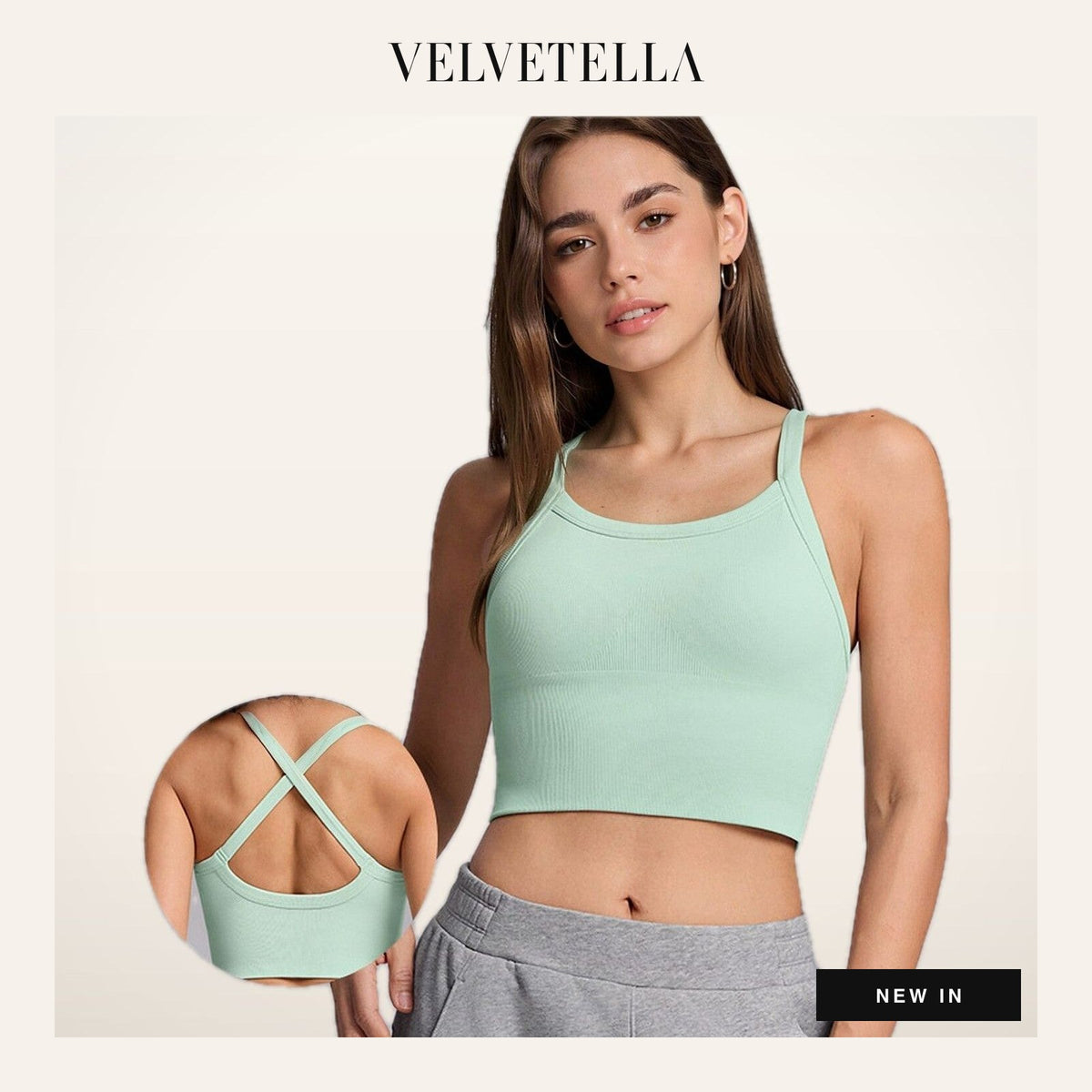 Seamless Cross-Strap Bra Tank | Velvetella