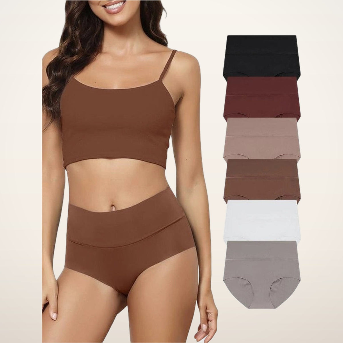 High-Waist Seamless No-Show Briefs | Velvetella