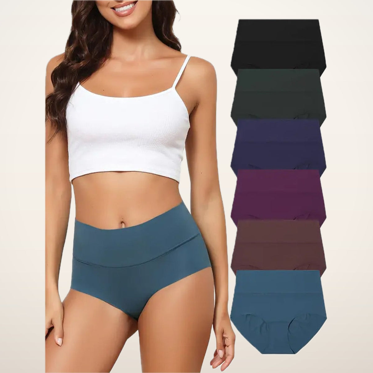 High-Waist Seamless No-Show Briefs | Velvetella