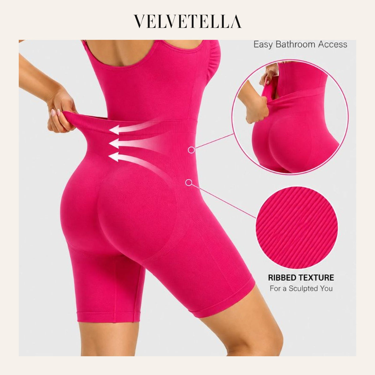 Seamless Tummy Control Back-Opening Shaping Bodysuit | Velvetella