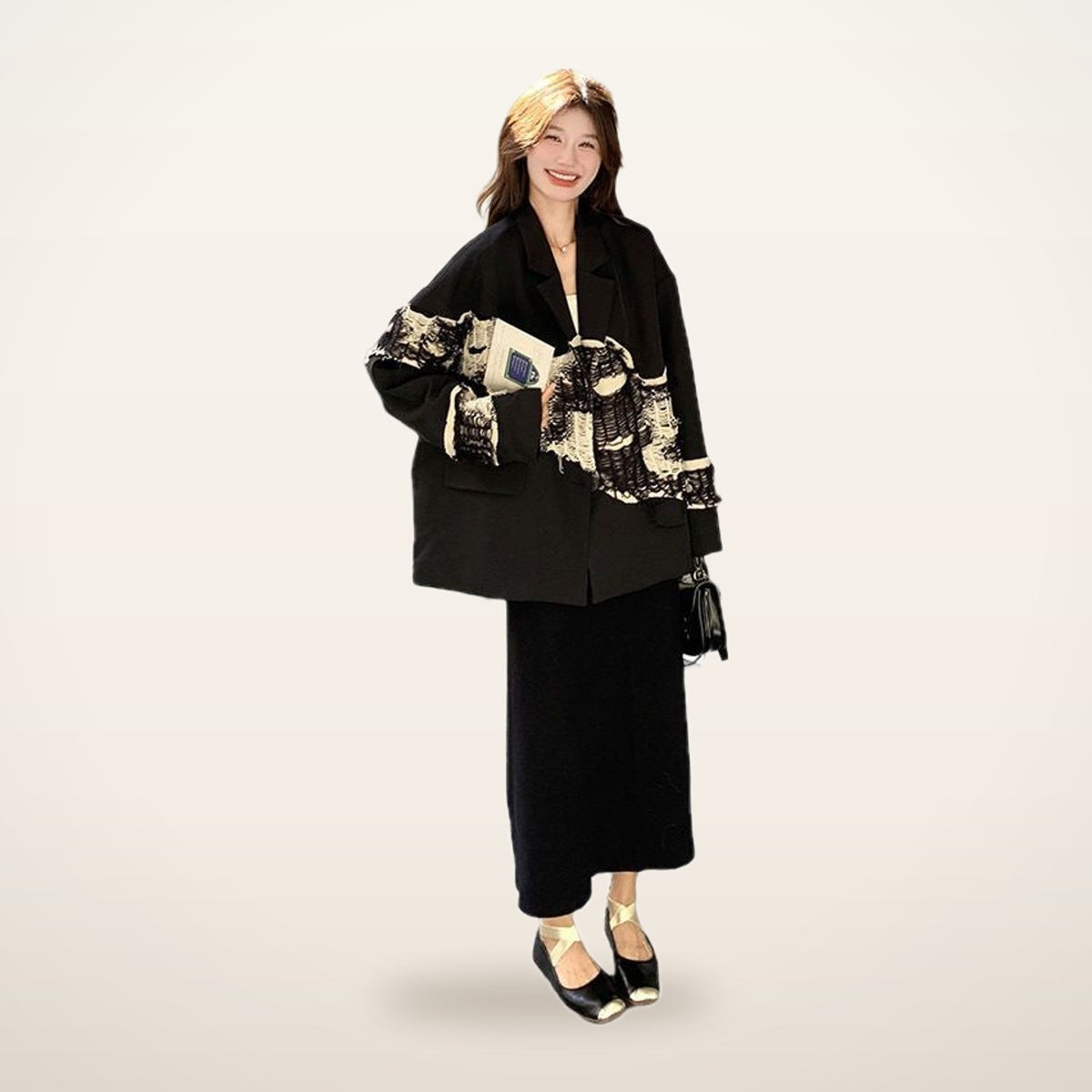 Seraphine Lace Panel Blazer | Velvetella