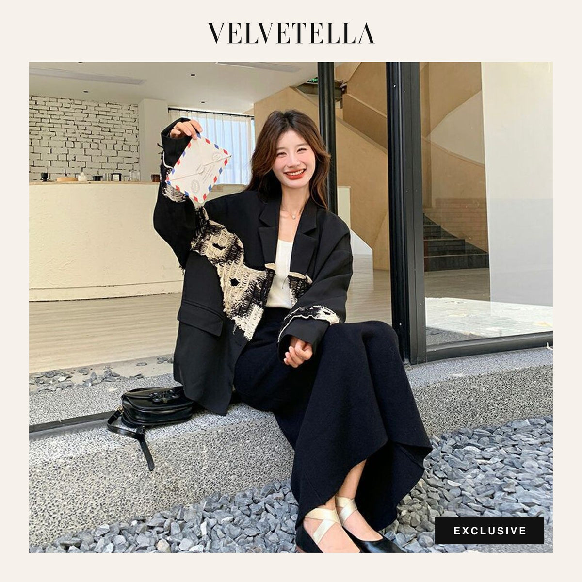 Seraphine Lace Panel Blazer | Velvetella