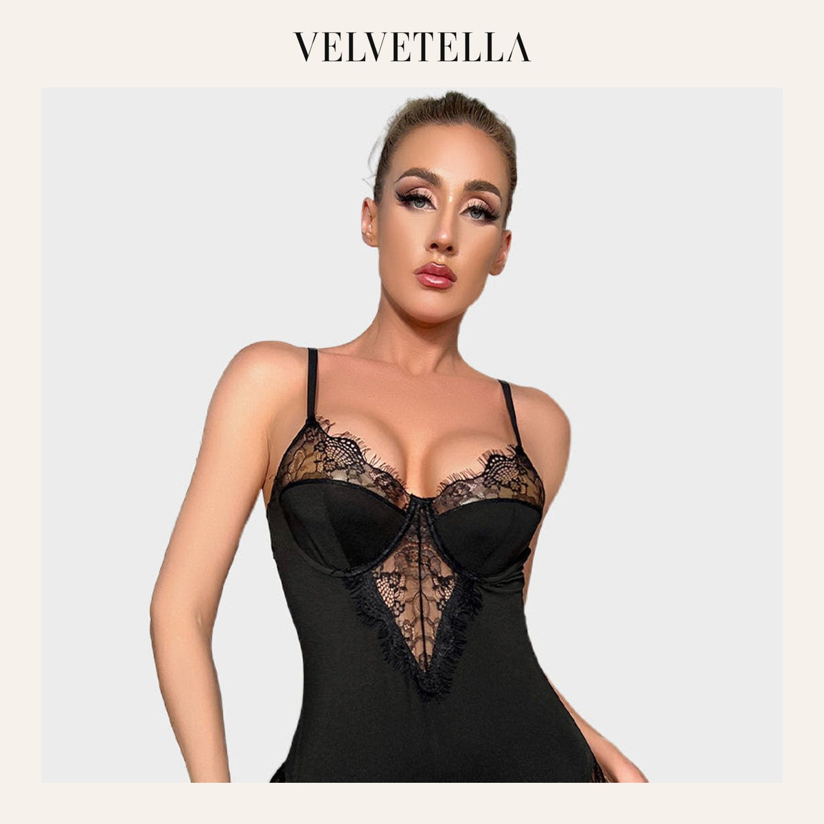 Sexy Lace Back Cutout Lingerie Bodysuit | Velvetella