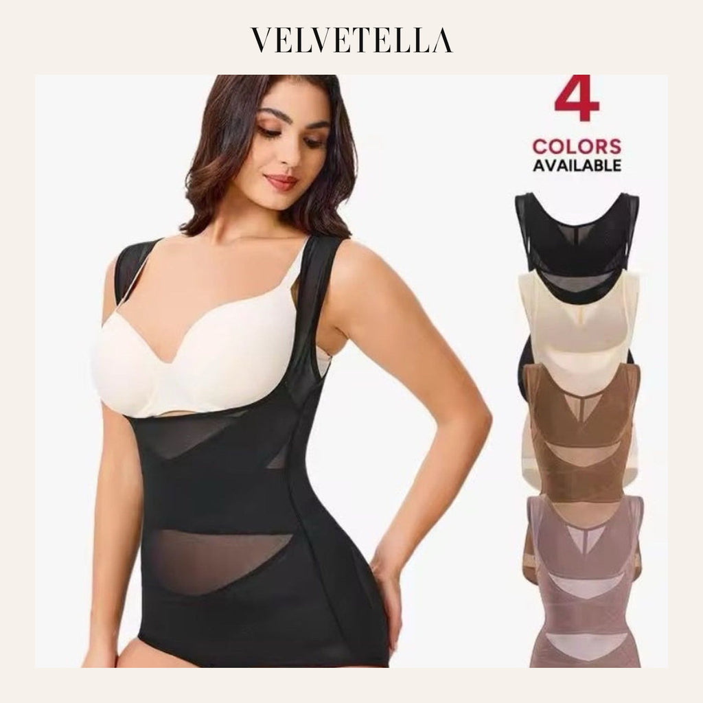 Shapewear Bodysuit Mesh Breathable, Invisible Tummy Control | Velvetella
