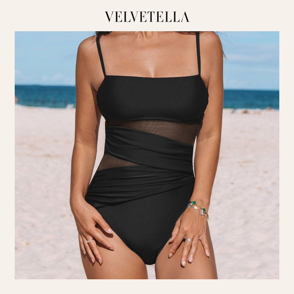 Sheer Muse Tummy Control One-Piece Swimsuit | Velvetella