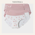 Soft Cotton Heart Print High-Waist Panties (6 Pack) | Velvetella