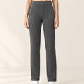 Studio Button Straight-Leg Pant in Charcoal Grey – front | Velvetella