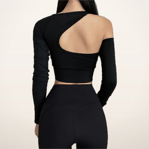 Studio One-Shoulder Cutout Long Sleeve | Velvetella