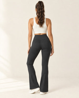 Studio Pocket Bootcut Pant in Graphite Gray – back | Velvetella