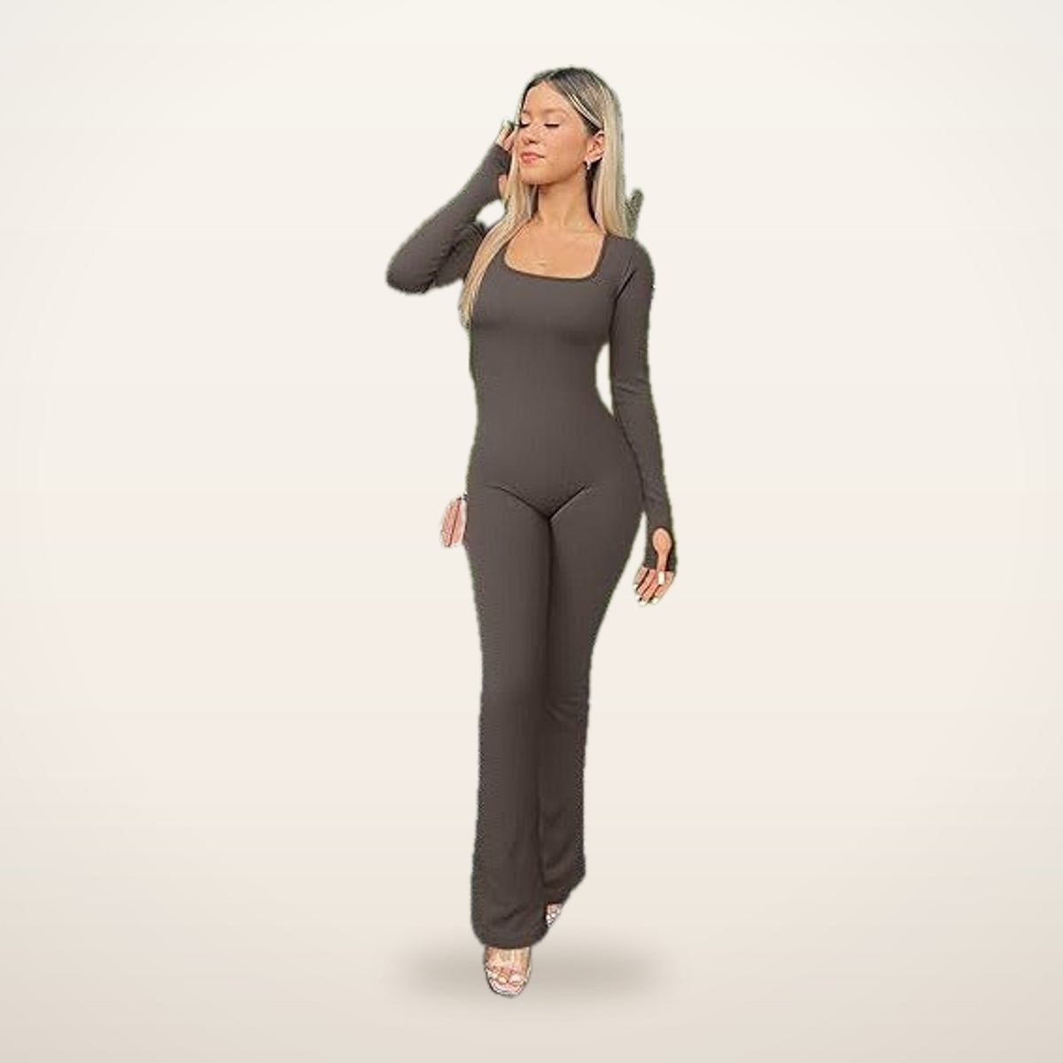Studio Rib Flare Jumpsuit | Velvetella