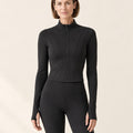 Studio Stand-Collar Jacket in Black – front | Velvetella