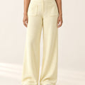 Studio Waffle Wide-Leg Pant in Beige – front | Velvetella
