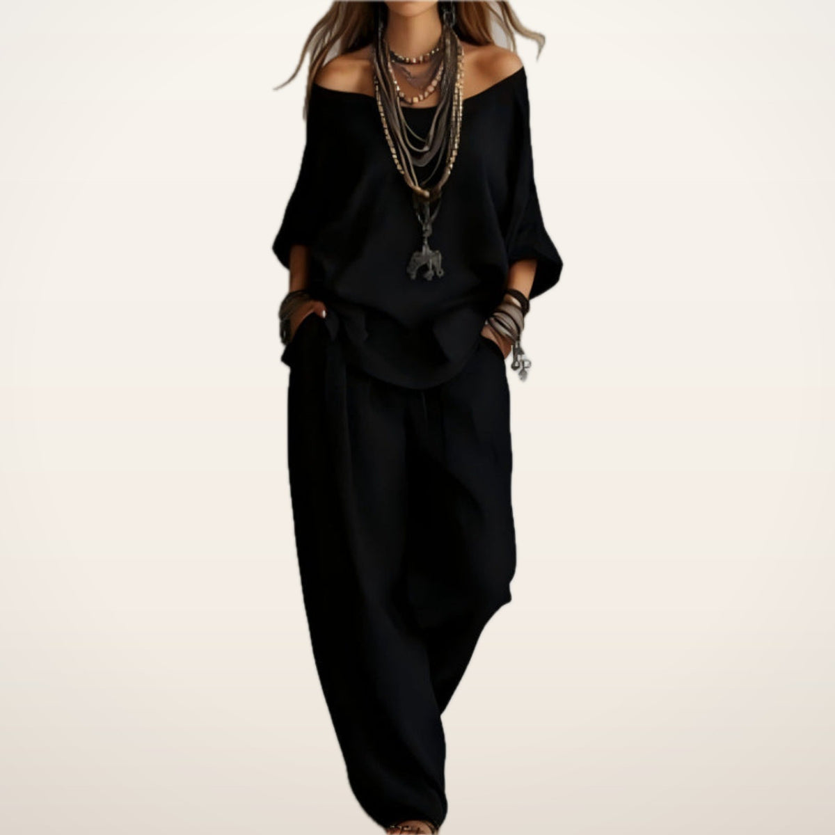 Bonnie Linen Top & Wide-Leg Pants Set | Velvetella