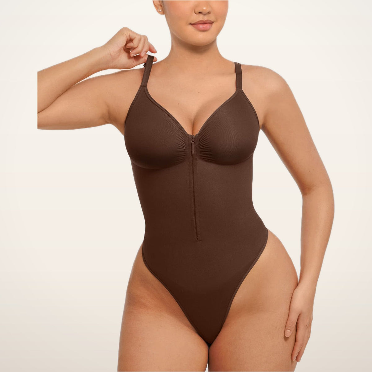 Aria Seamless Zip Smoothing Bodysuit | Velvetella