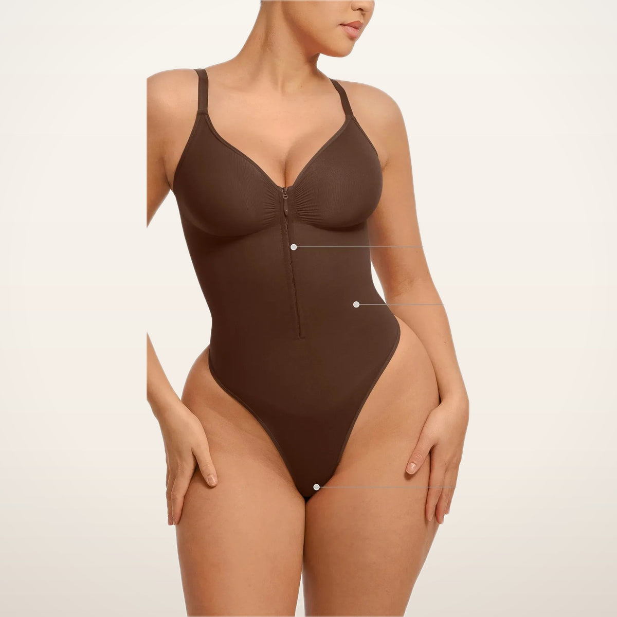 Aria Seamless Zip Smoothing Bodysuit | Velvetella