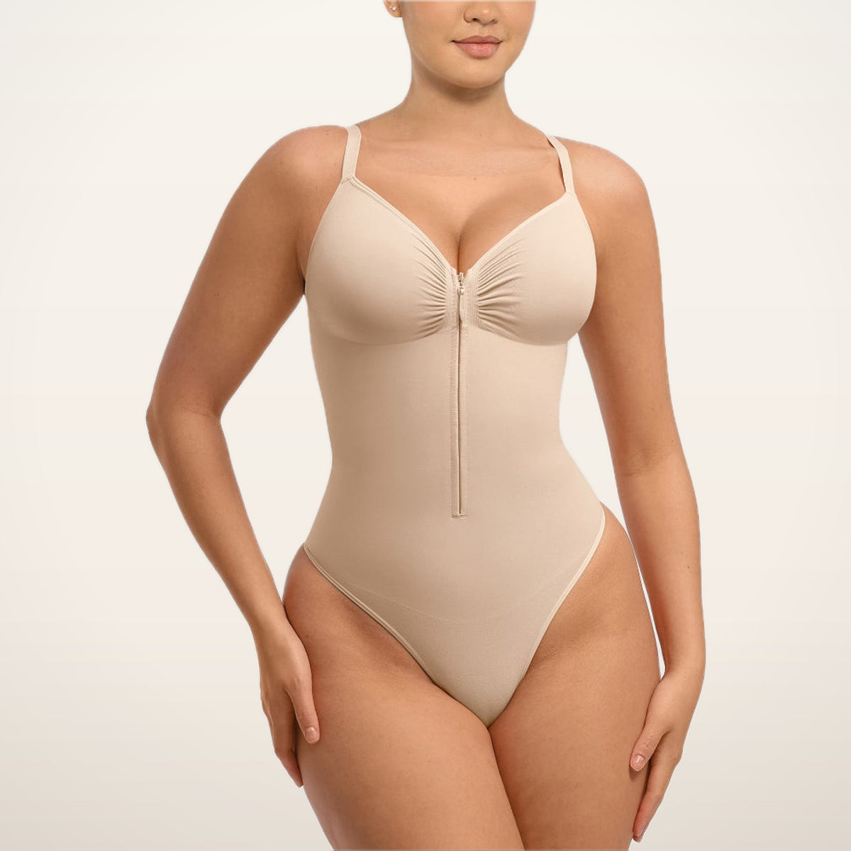 Aria Seamless Zip Smoothing Bodysuit | Velvetella