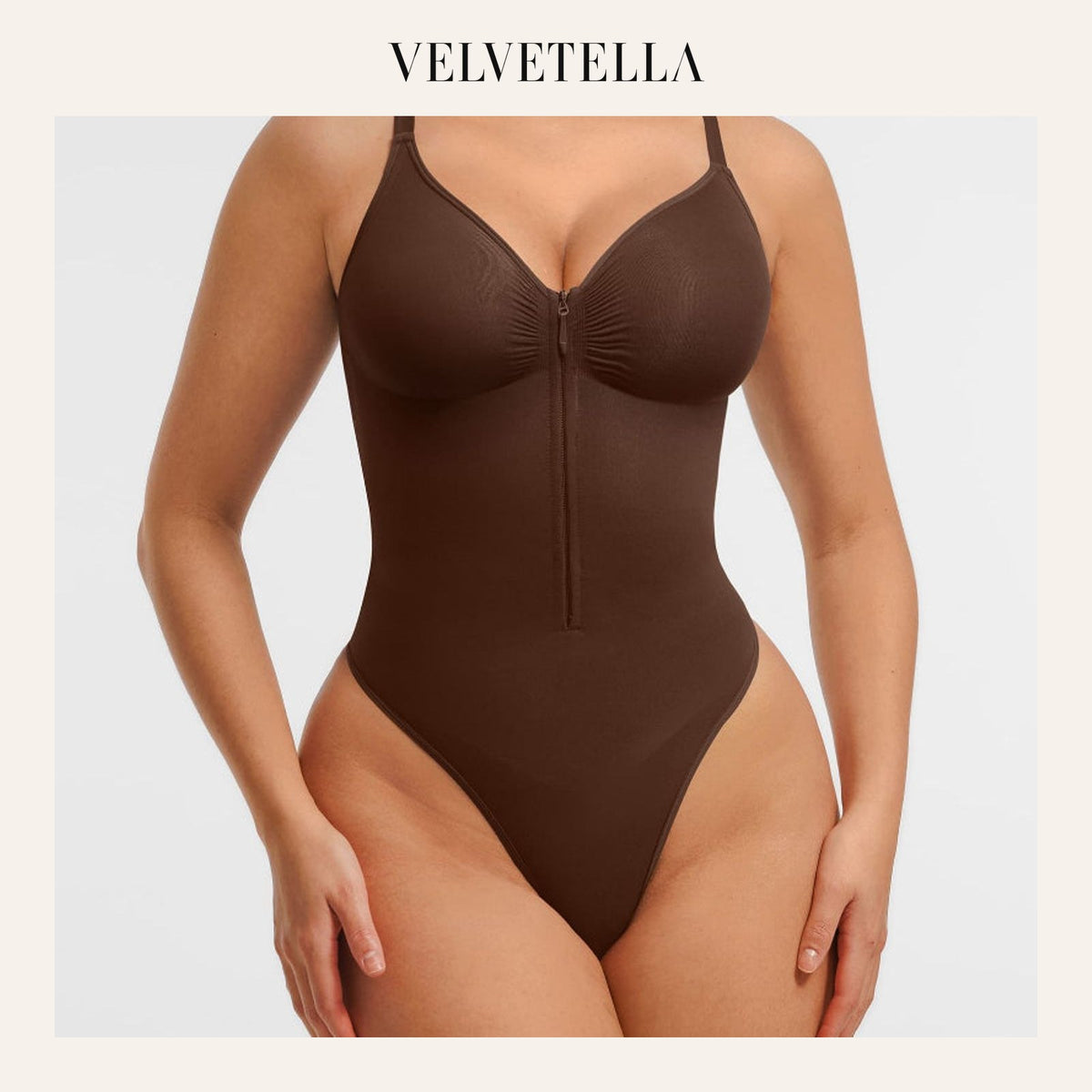 Shape-curve Tummy Control Seamless Zipper Shaping Bodysuit | Velvetella