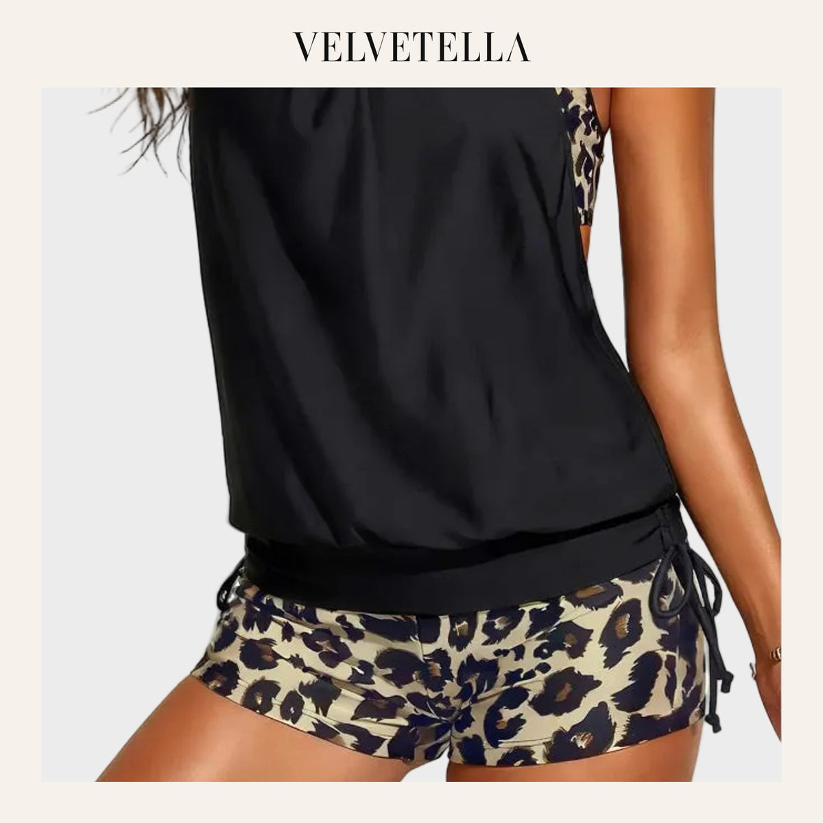 Two-Piece Blouson Tankini Swimsuit with Boyshorts | Velvetella