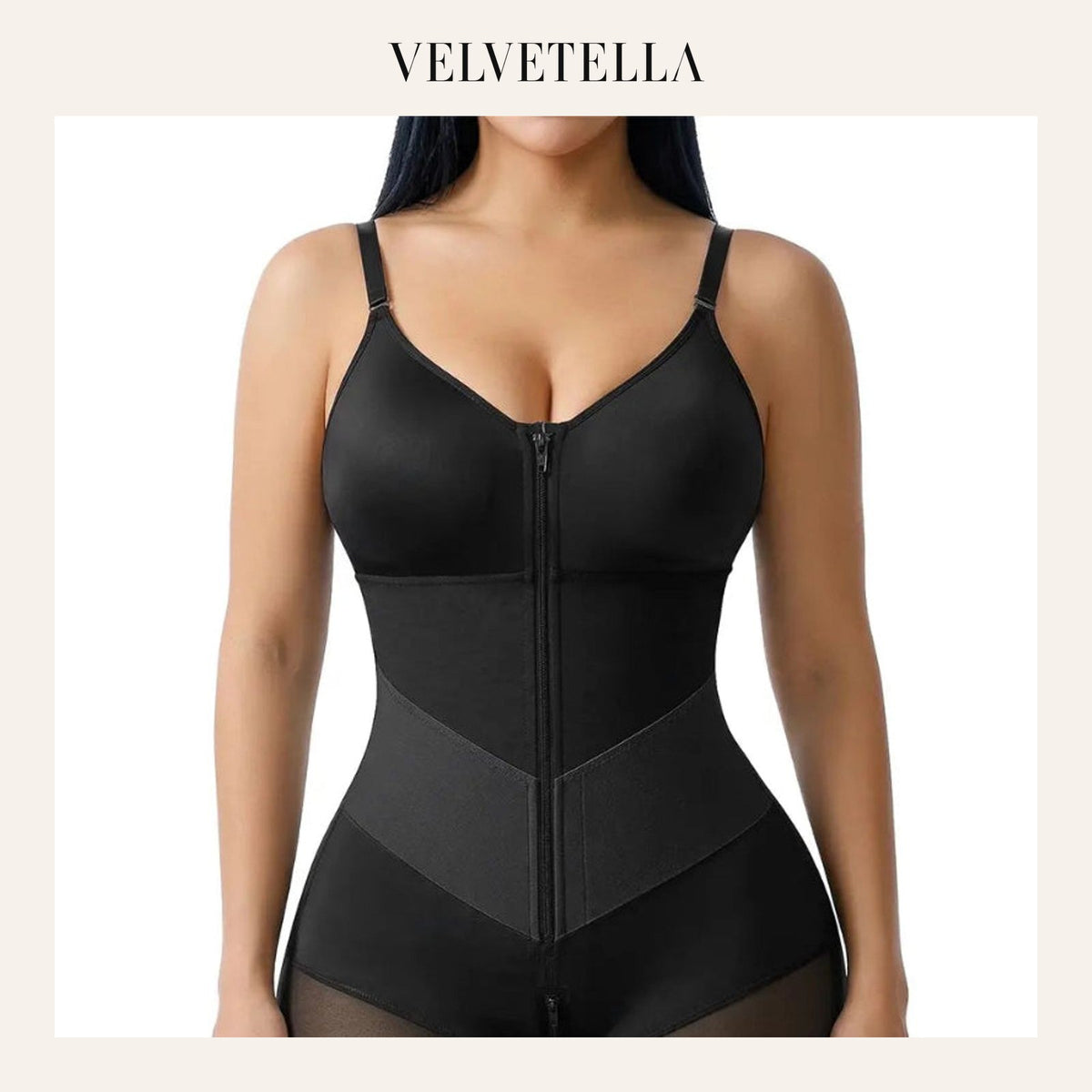 V-shaped zip tummy control shapewear | Velvetella