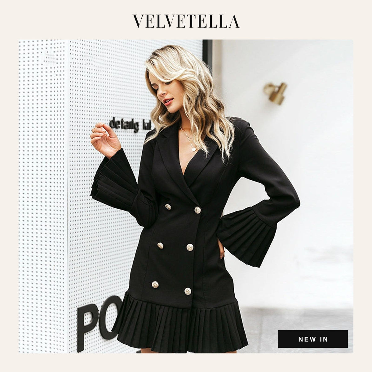 Vesper Double-Breasted Blazer Dress | Velvetella