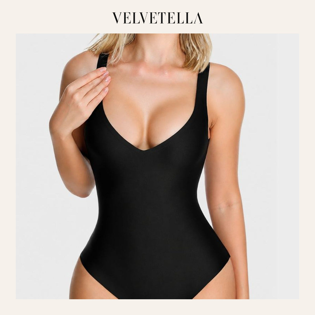 Wireless Plunge Sculpting Thong Bodysuit | Velvetella