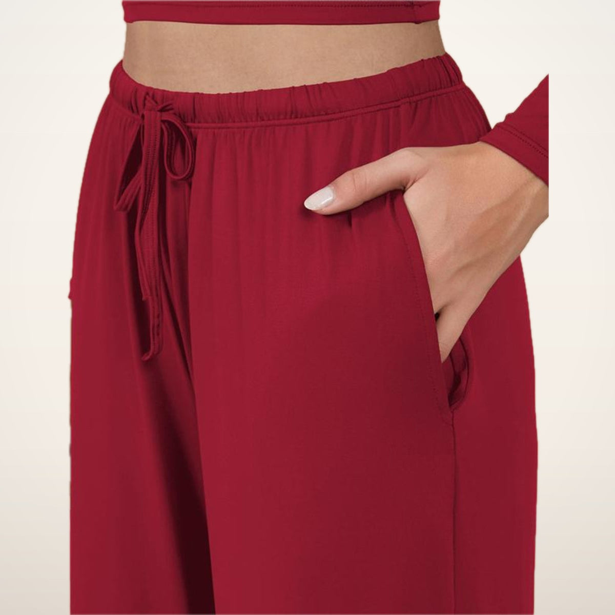Jade Crop Top & Wide-Leg Pants Active Set | Velvetella