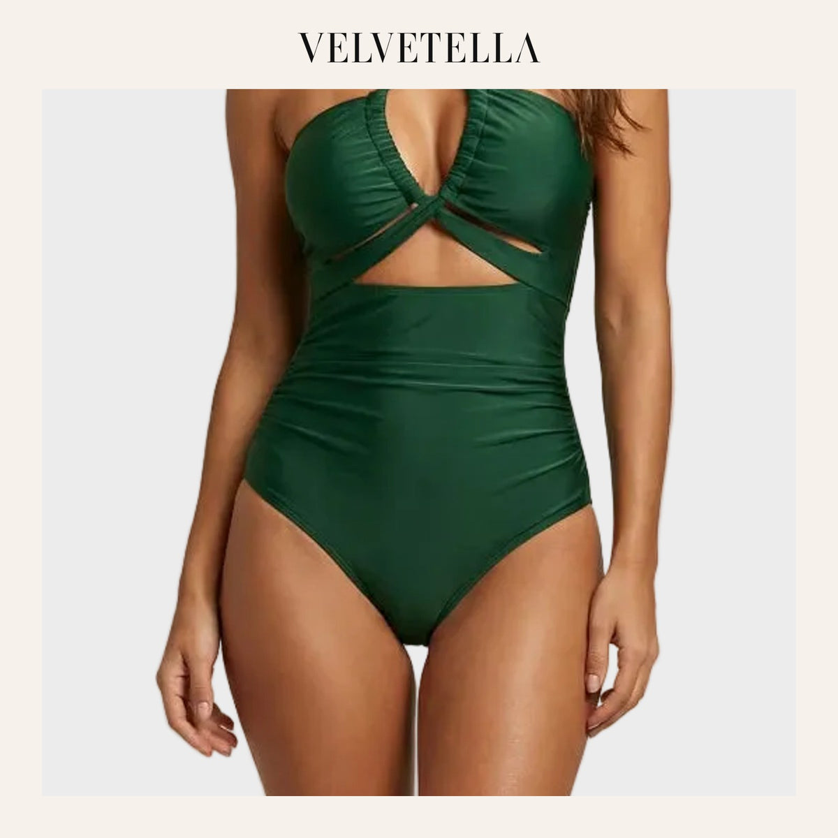 Women’s Cutout Monokini, Tummy Control Deep V Backless Swimwear | Velvetella