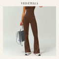 Women’s Halter Neck Bodycon Flare Jumpsuit – Stretchy, Butt-Lifting Activewear | Velvetella