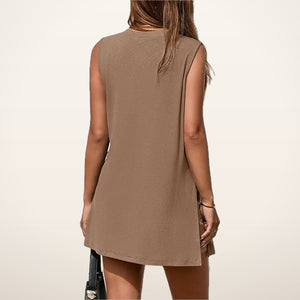 Gemma Sleeveless Split-Hem Shorts Set | Velvetella