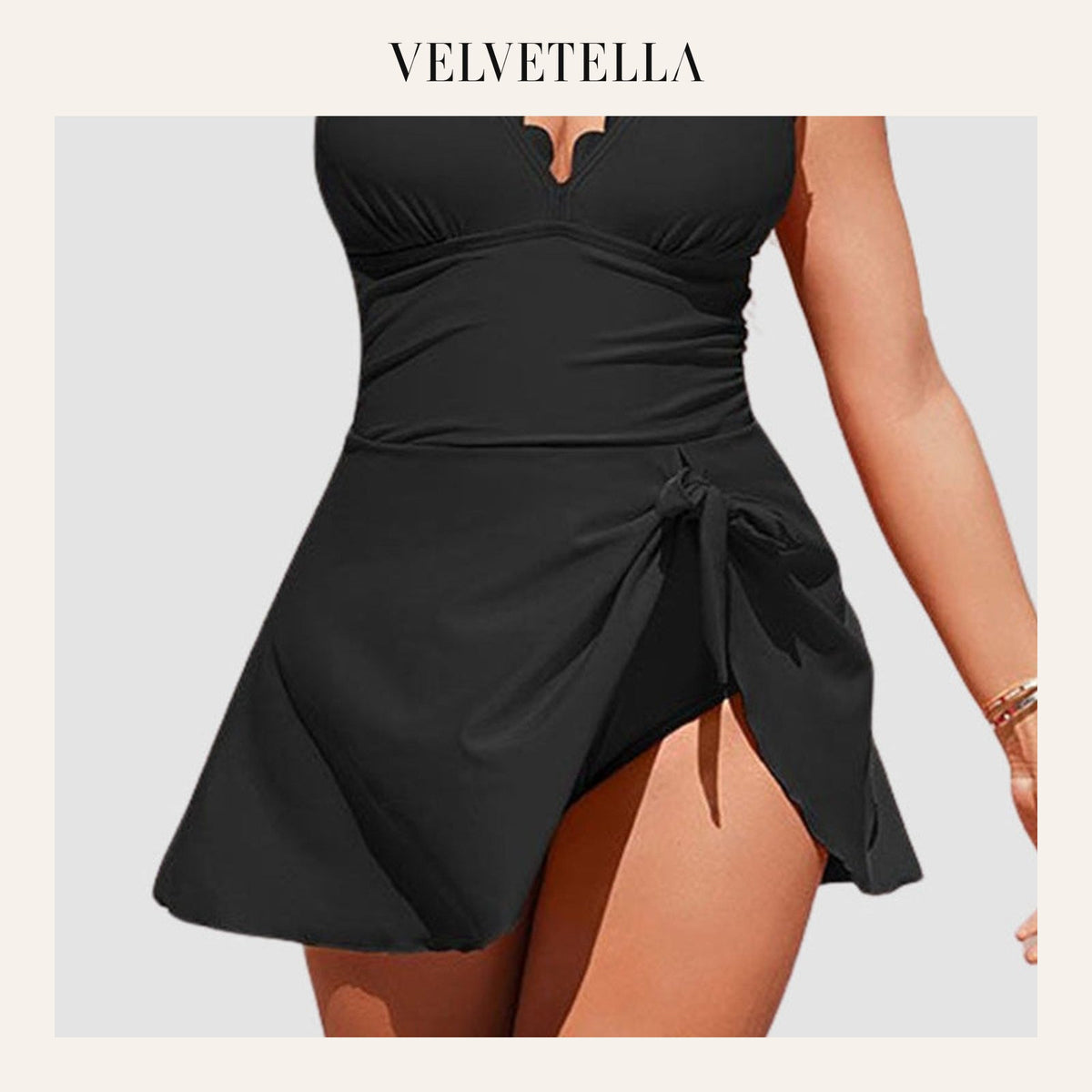 Women’s Tummy Control One-Piece Swimdress | Velvetella