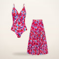 Palma V-Neck Swimsuit & Cover-Up Skirt | Velvetella