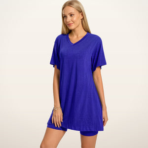 Callie Oversized Tee & Biker Shorts Set | Velvetella