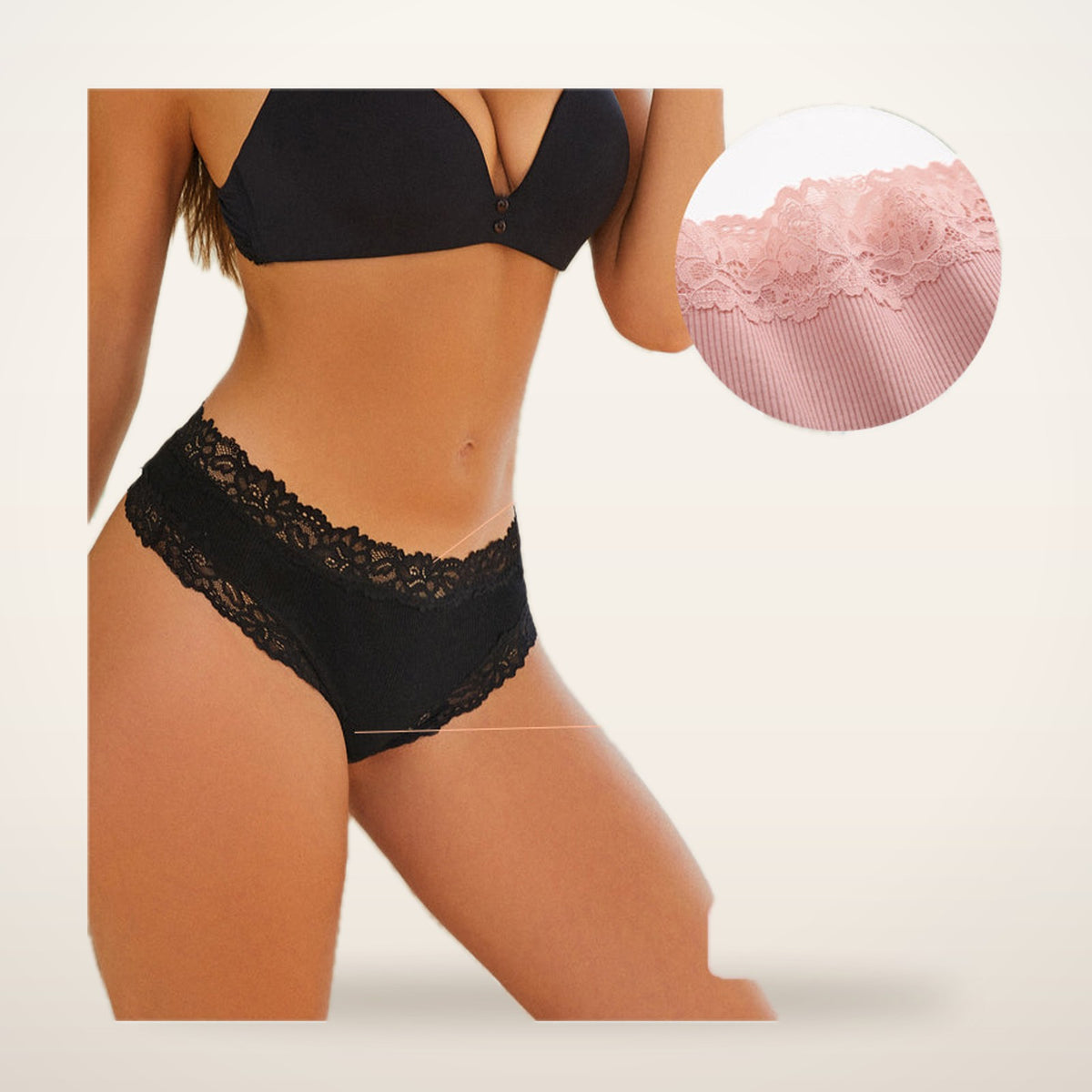 Coco Cotton & Lace Low-Rise Panties | Velvetella