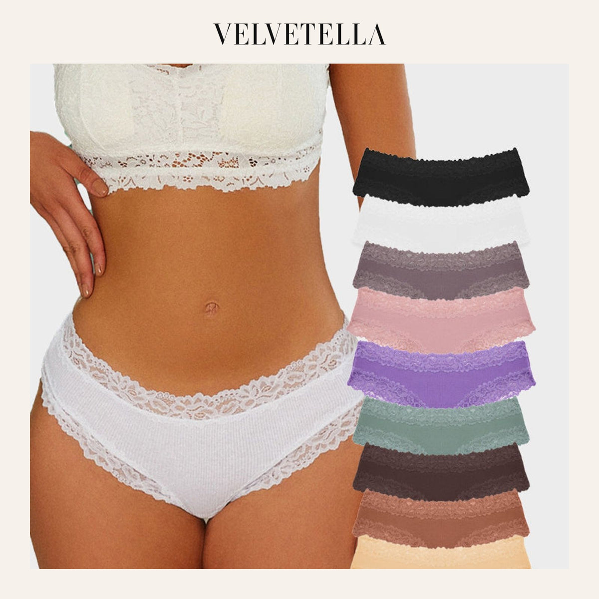 Women's Cotton Panties Lace Low Rise | Velvetella