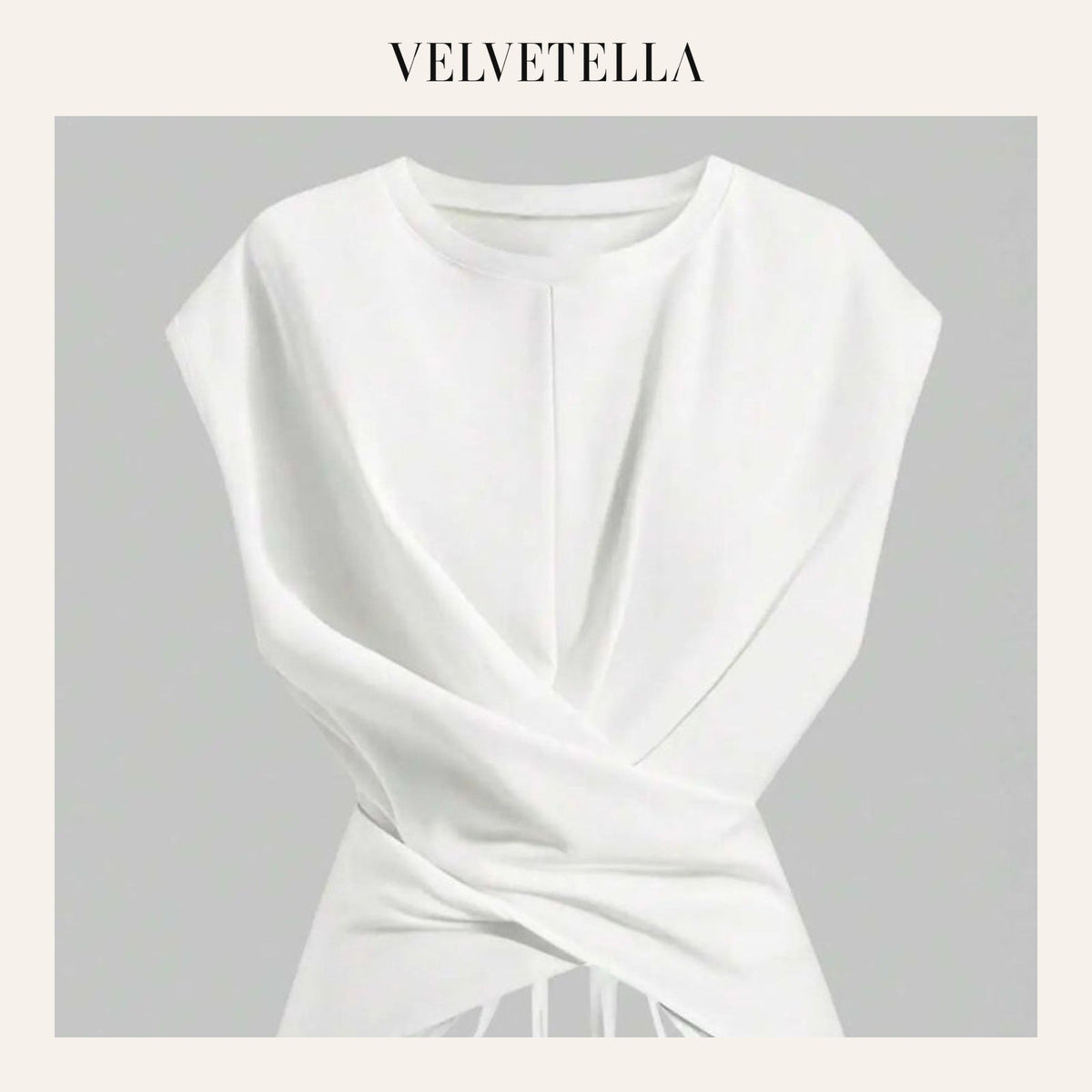 Women's Knit Round Neck Drop Shoulder Cross Back Top | Velvetella