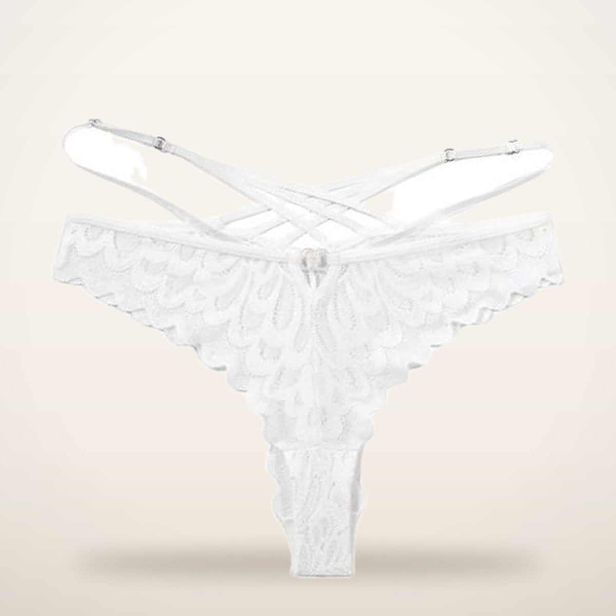 Noir Lace Cross-Back Panties | Velvetella