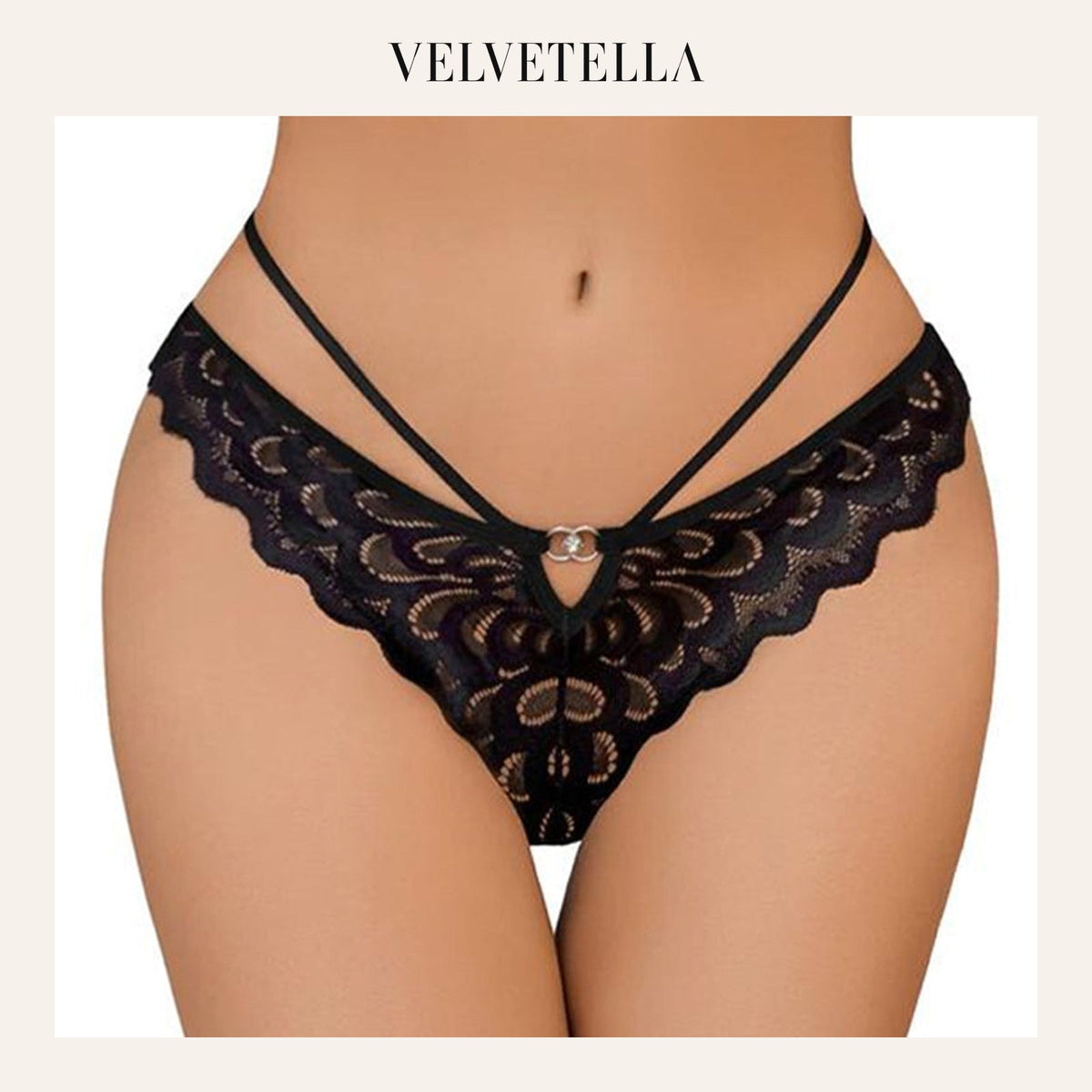 Women's Sexy Lace Cross Back Panties | Velvetella